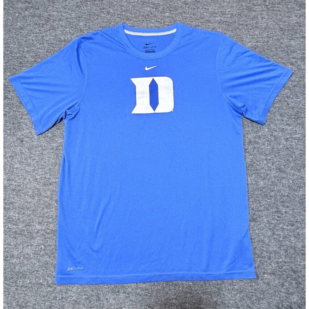 Nike Duke Blue Devils D Logo T-Shirt Men's M Blue Dri-FIT Short Sleeve